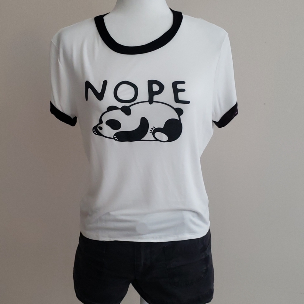 Gaze, USA "NOPE" Sleeping Panda T-Shirt Size M